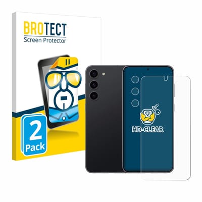 BROTECT - Screenprotector voor Samsung Galaxy S23 (Voor+Camera) - Folie Beschermfolie transparant 2 Stuks