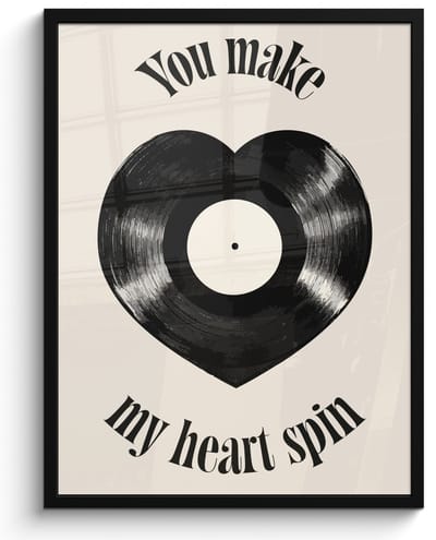 Poster in lijst - Fotolijst 50x70 cm - Posters - Love - Muziek - Quote - Posterlijst zwart - Decoratie - Wanddecoratie woonkamer - Muurdecoratie slaapkamer
