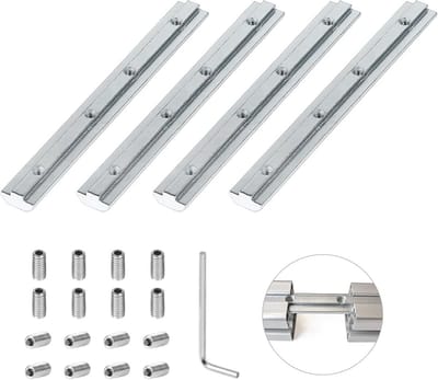4 Stuks Vierkante Hoekverbinder voor 40x40 Aluminium Profiel Rechte Verbinding - Inclusief Bevestigingsmateriaal