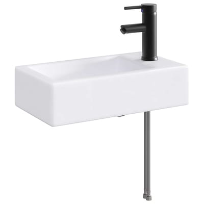 vidaXL - Badkamer - wastafel - met - kraan - en - afvoer - Matte - Zwart