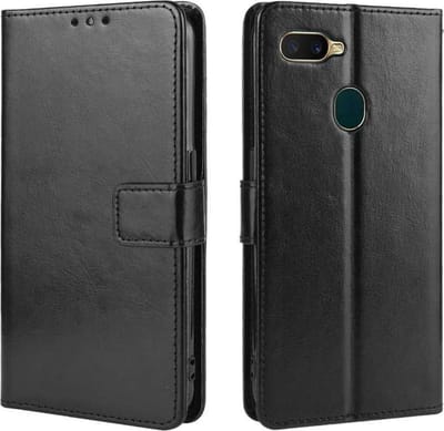 LuxeBass hoesje geschikt voor Oppo A12 / Oppo A12S hoesje book case zwart + Tempered Screenprotector gsm hoesje - telefoonhoes - telefoonhoesjes - beeldscherm - scherm - tempered glas