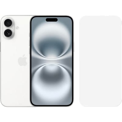 Apple iPhone 16 Plus 128GB Wit + BlueBuilt Screenprotector Glas