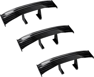 3x TIN-IN Grappige Mini Spoiler Auto Carbon Look - Zelfklevend - Universeel Tuning Accessoire - JDM Cadeau voor Autoliefhebber