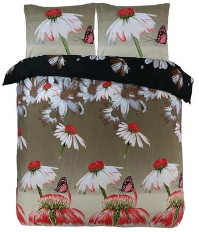 Husch Dekbedovertrek Sunflowers - 200x200/220 - Taupe