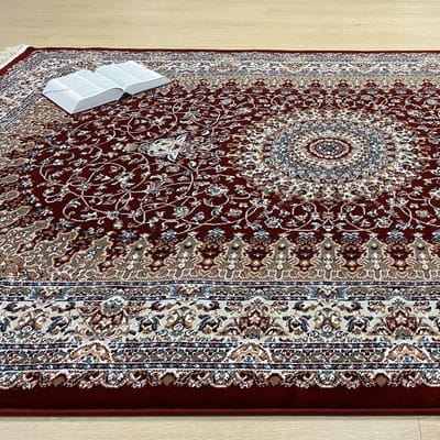Rood Tapijt Laagpolig Klassiek Vloerkleed Vintage Vloerkleed - Premium Hoge Kwaliteit - 150x225cm- Modern - Woonkamer - Salon - Slaapkamer - Eetkamer