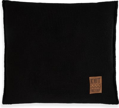 Knit Factory Uni Sierkussen - Vierkant kussen - Kussen woonkamer - Bank kussen - Decoratie kussen - Zwart - 50x50 cm - Kussenhoes inclusief kussenvulling