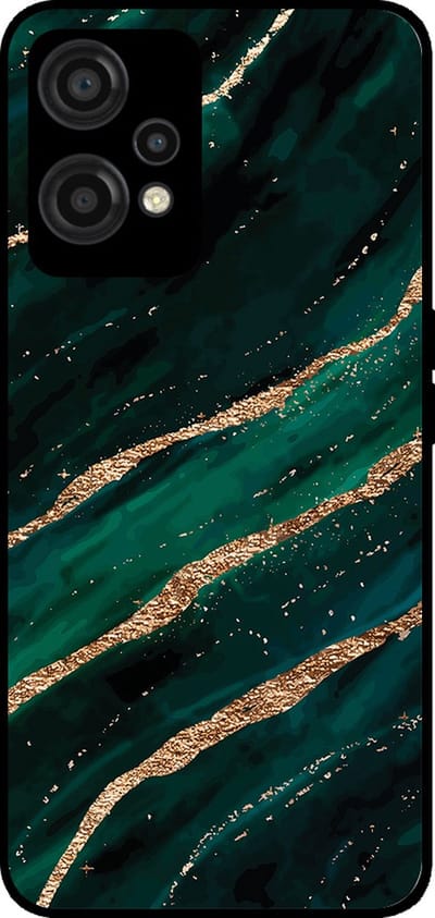 Smartphonica Telefoonhoesje Geschikt voor OnePlus Nord CE 2 Lite met marmer opdruk - TPU backcover case marble design - Groen Goud geschikt voor OnePlus Nord CE 2 Lite