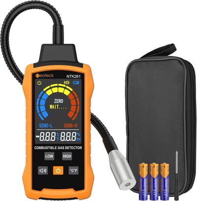 Gaslekdetector met 30 cm Flexibele Sonde – Hoorbaar Alarm – Voor Methaan, Propaan en Aardgas