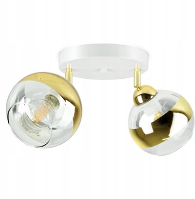 Elegante Glazen Plafondlamp GLAS-EG2 Wit Goud LED E27