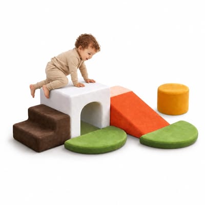 Foam Blokken Kinderen – 7-delige Foam Speelset met Glijbaan – Zachte Speelblokken Foam – Klimblokken voor Binnen – Speelblokken Baby