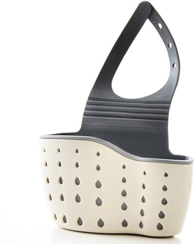 Dailygoods- Hangend Spoelbakrek Dubbellaags - Keukenspoelbaksponsrek - Gootsteenaccessoires - Ruimtebesparend - Duurzaam PP+TPR-Rubber - Hygiënisch met Afvoergaten - Sponshouder