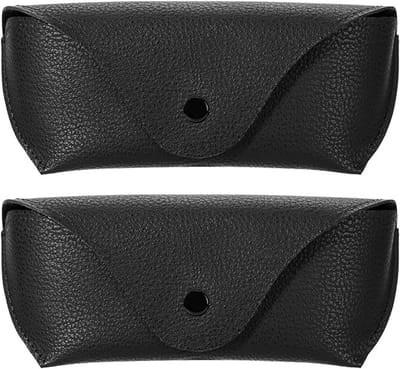 Famanu – Set van 2 zachte brillenkokers – Slip-in hoes van synthetisch materiaal – Zwart – Universele maat