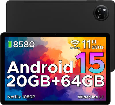 DOOGEE TAB A9+ - Tablet - 20GB RAM + 64GB ROM(2TB/TF) - 11 inth HD IPS 90Hz - Android 15 - 8580 mAh - Unisoc T7200 - 5G WiFi - Dubbele luidsprekers- Face ID - Zwart