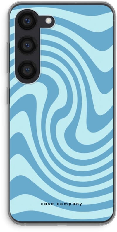 Case Company® - Hoesje geschikt voor Samsung Galaxy S23 hoesje - Swirl Blauw - Soft Cover Telefoonhoesje - Bescherming aan alle Kanten en Schermrand