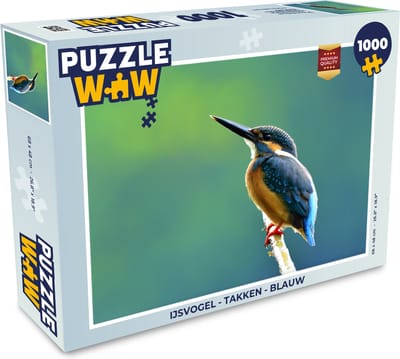 Puzzel IJsvogel - Takken - Blauw - Legpuzzel - Puzzel 1000 stukjes volwassenen