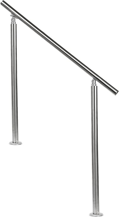 Leuning aluminium reling - Balustrade tuin leuning - Veiligheid balkon - Instelbare hoek - 160 cm - Onbehandeld