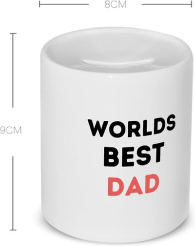 Akyol - worlds best dad Spaarpot - Papa - de beste vader - vader cadeautjes - vaderdag - verjaardagscadeau - verjaardag - cadeau - geschenk - kado - gift - vader artikelen - 350 ML inhoud