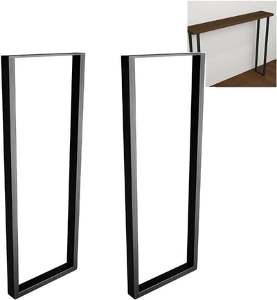 Set van 2 stevige industriële tafelpoten staal matzwart voor eettafel of bureau