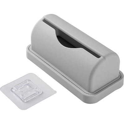 Vuilniszak Dispenser Rolhouder Wandmontage Plastic Vuilniszak Opbergorganizer met Niet-markerend grijs