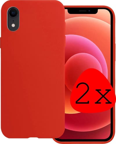 Hoesje 2 Stuks - Geschikt voor Apple iPhone XR - Sterk & Shockproof - Case Siliconen - Back Cover - Telefoon Hoes - Rood