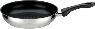 Braadpan Roestvrij Staal - Kookpan Wokpan - Gerechten Bereiden - Honingraat Bodem - 3.2 Liter - Zwart Zilver