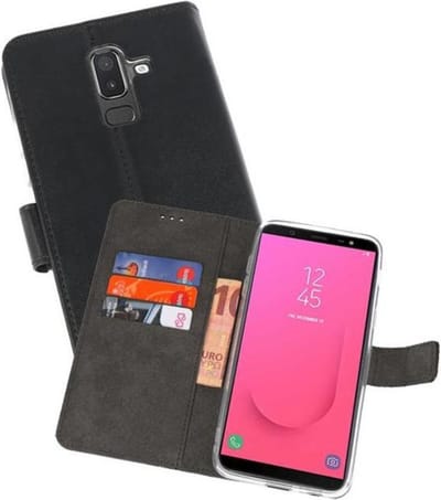 Booktype Telefoonhoesjes - Bookcase Hoesje - Wallet Case - Geschikt voor Samsung Galaxy J8 - Zwart