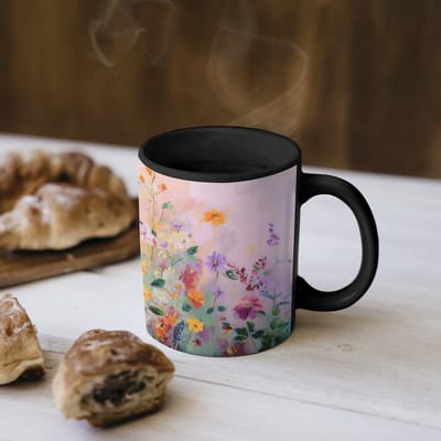 Magische Mok - Foto op Warmte Mokken - Koffiemok - Schilderij - Bloemen - Abstract - Kleurrijk - Magic Mok - Beker - 350 ML - Theemok