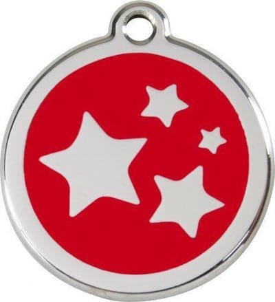 Red Dingo Hondenpenning 38 mm sterren rood