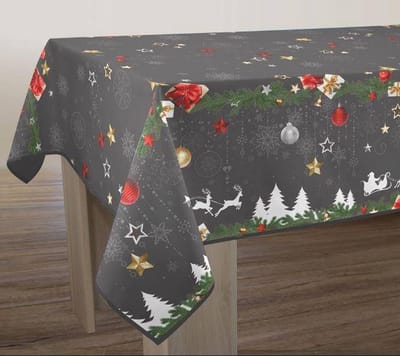 Tafelkleed anti-vlek Noël gris 350 x 150 cm Tafellaken - Decoratieve Tafel Accessoires - Woonkamer Decoratie - Bonne et Plus®