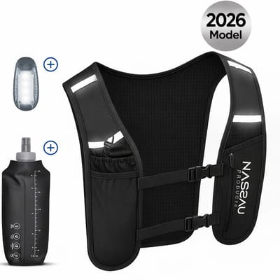 Nassauproducts - Running vest - Hardloopvest - Running Reflecterend Hardloopvest - Met 500ml Bidon - Extra licht - Met Telefoonhouder