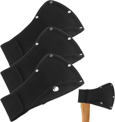 Set van 3 duurzame nylon beschermhoezen voor bijlen, met dubbele drukknoopsluiting, ideaal voor houtbewerking, kamperen en buitenactiviteiten