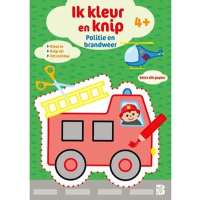 Ik Kleur En Knip: Politie En Brandweer - Ik Kleur En Knip