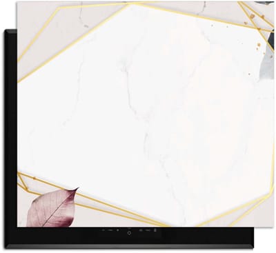 KitchenArt - Geometric Elegance - Inductie Beschermer - 52x35 cm - Kookplaat Beschermer - Luxe Afdekplaat Inductieplaat - Anti-slip & Oprolbaar - Beschermmat Inductiekookplaat
