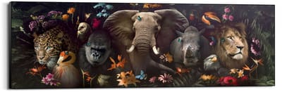 Schilderij Jungle Fantasie - 52 x 156 - Hout - REINDERS