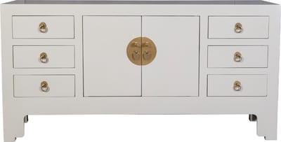 Fine Asianliving Chinese TV Kast Moonshine Greige - Orientique Collectie B121xD37xH61cm Chinese Meubels Oosterse Kast