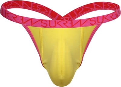 SUKREW Bubble Thong Pineapple Yellow - MAAT S - Heren Ondergoed - String voor Man - Mannen Thong
