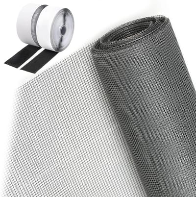 Thijox - Vliegengaas voor Ramen 1,5 m x 3 m - Insectenhor Zonder Boren - Klittenband, Veilig en Op Maat te Snijden - Muggenbescherming voor Dakramen e