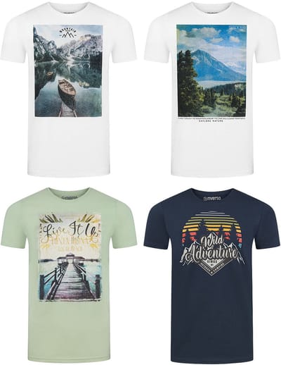 riverso Heren T-Shirt RIVLukas 4 Pack regular fit Veelkleurig S Ronde Hals Volwassenen - gemaakt van 100% katoen