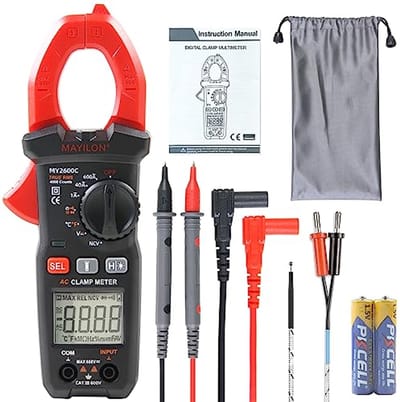 Digitale Stroommeter en Multimeter voor AC/DC Metingen - 6000 Teller, Gevoeligheid Tot 600 A, Temperatuur, Weerstand, Capaciteit en Diode Test