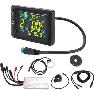 22A Motorcontroller Kleurenscherm Displaypaneel Gashendel Hulp Sensor Conversieset voor Elektrisch black