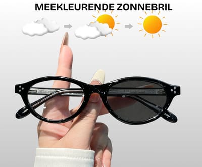 Flavers® - meekleurende zonnebril - zonnebril dames - Zwart - meekleurende glazen - festival bril
