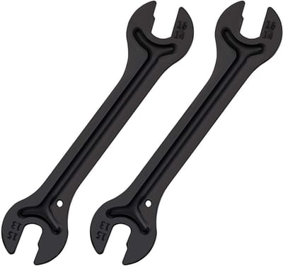 Dailygoods- Fietsnaafsleutel - 2 Stuks - Dubbele Open Moersleutel - Fietskegelsleutel - Pedaalsleutel - Gereedschap van Gereedschapsstaal - Duurzaam en Roestvrij - Fietsgereedschap