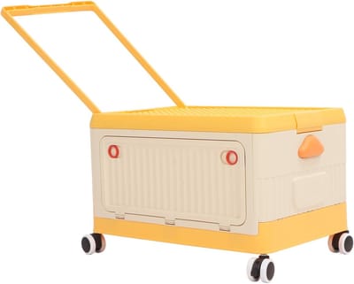 Speelgoedopbergbak - Speelgoedkist - Kinderkamer Organiseren - Met Wielen - 42x29x28cm - Oranje