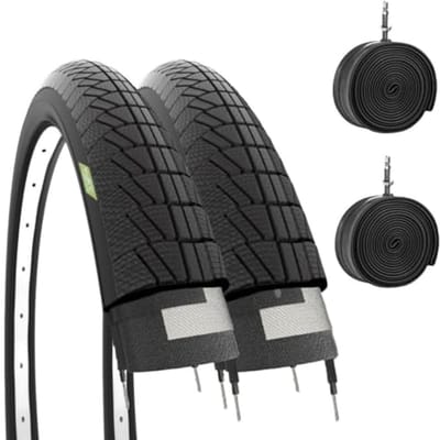 Luchtbanden 14 x 1,75 (47-254) + binnenband voor stadsfiets, kinderfiets, banden, uniseks, kinderen, zwart