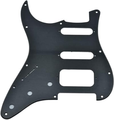 11-Hole Strat HSS Gitaar Pickguard met 2-Screw Humbucking Pickup Bevestiging voor Amerikaanse Stratocaster - Mat Zwart, Perfect voor Gitaarupgrade en Bescherming
