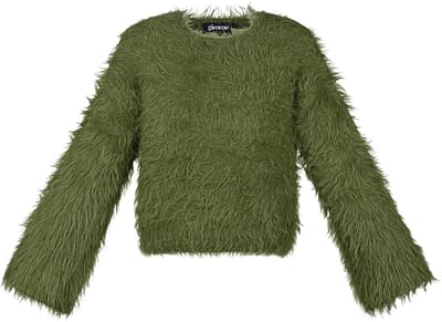 Moderne Valse Vacht Gebreide Trui met Kort Model - Groen - Maat S/M