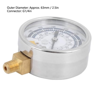 Dailygoods- Manometer Nauwkeurig - Vacuümdruk Tester - 0-14psi - G1/4in Connector - 304 Roestvrij Staal - 63 mm Buitendiameter - Drukmeter