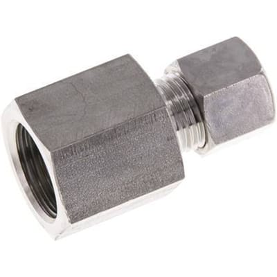 G 1/2'' x 10L RVS Rechte Knelfitting 315 Bar DIN 2353 - FL2S-FO-ST-012G-10-L
