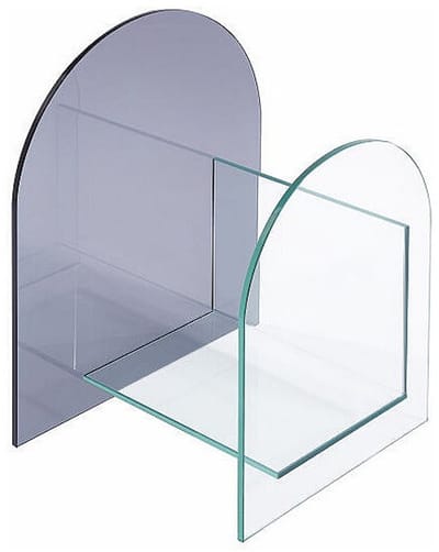 Vente-unique Tijdschriftenrek van gehard glas - Transparant en grijs - DUSILLA