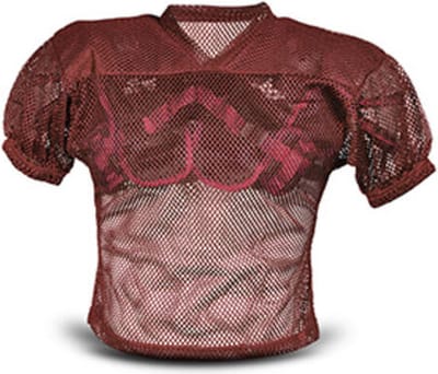 All Star FBJ2A Adult Porthole Mesh w/Double PM Yo S/M Maroon Football Jersey voor Sport American Football